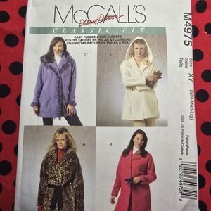 New Uncut McCall's Classic Coat Sewing Pattern
